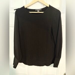 Primark Black Blouse with Buttoned Sleeves